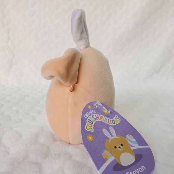 Stevon Squishmallow 4 In BNWT Golden Retriever Dog with Bunny Ears Easter Plush - Picture 2 of 7